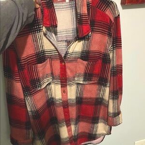 Eden & Olivia Red Plaid Button Down Shirt